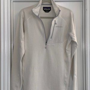 Patagonia R1 1/2 Zip Fleece Pullover in White